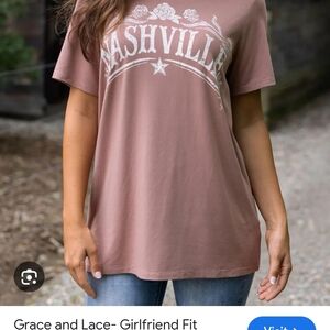 Grace & Lace Nashville Graphic Tee - Brown
